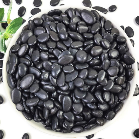 5LB Succulent and Cactus Black Pebbles, 3/8 Inch Natural Decorative Polished Stones, River Rocks for Indoor Plants, Vases, Planters and Outdoor Gardening