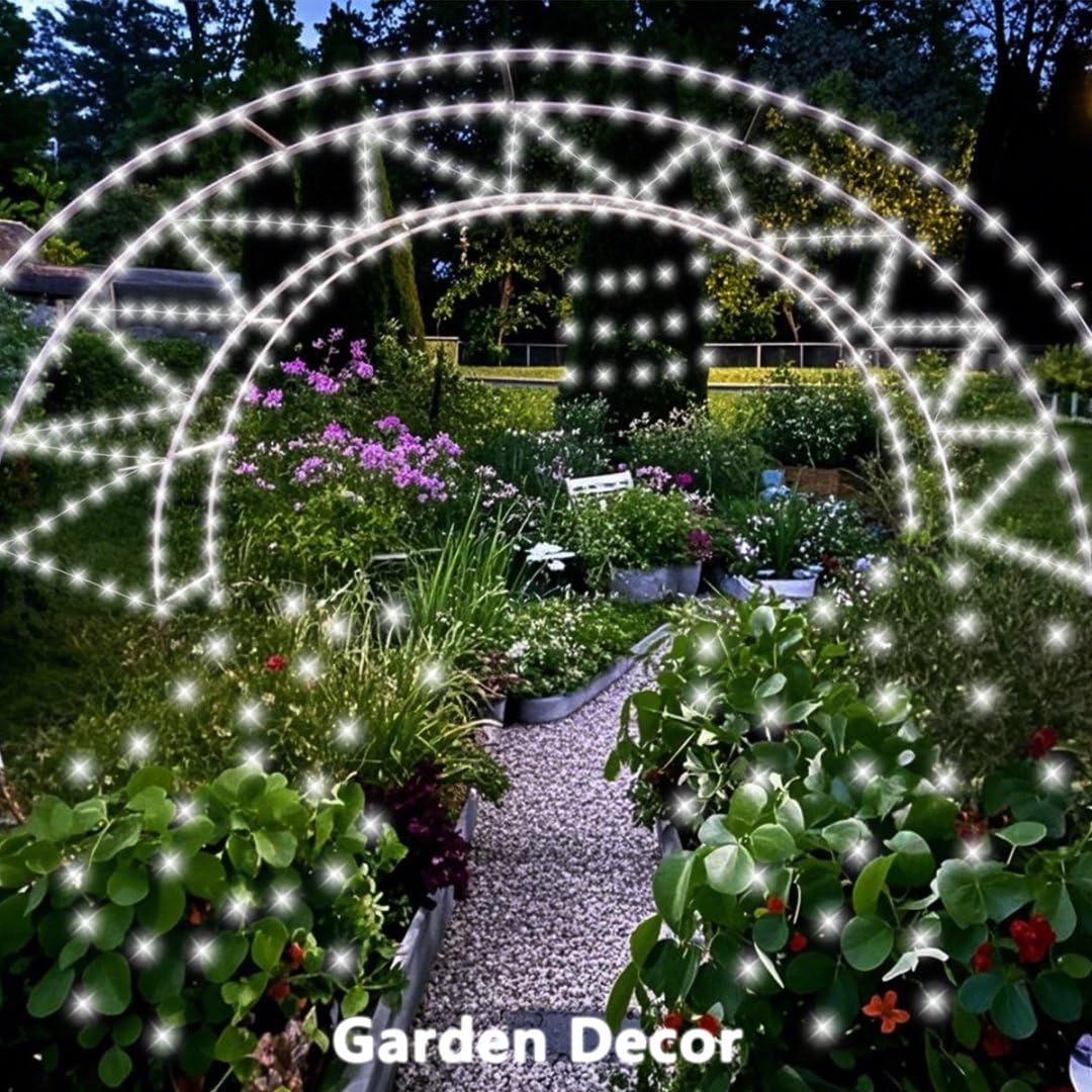 QITONG 4 Pack White Solar Fairy Lights, Each 33ft 100 LED String Light Outdoor Waterproof, 8 Modes Silver Wire Christmas Twinkle Lights