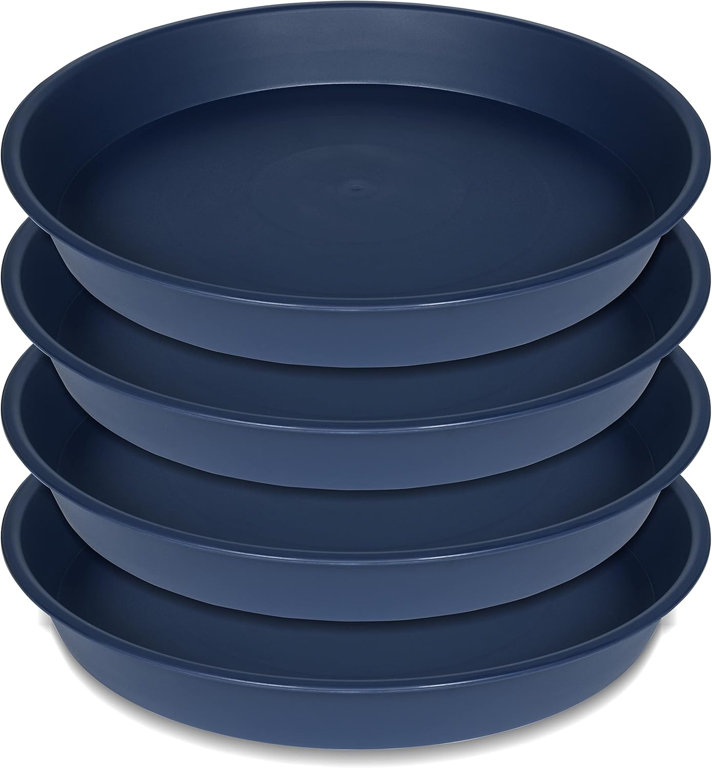 4 Pack of 16 inch Plant Saucer, Heavy Duty Round Plant Trays for Pots, Bird Bath Bowls, Plastic Plant Water Tray, Flower Plant Saucers for Indoors (16", Blue)