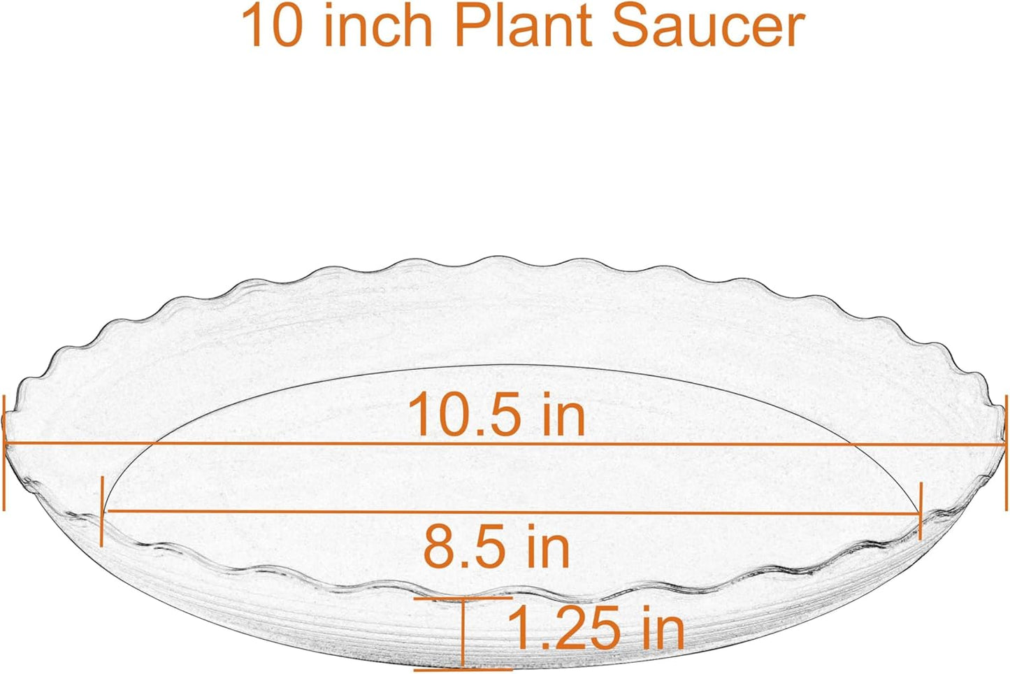 6 Pack Plant Saucer 10 inch, Heavy Duty Plastic Plant Saucers, Durable Plant Tray for Pots, Flower Saucers for Indoors, Plant Pot Saucers, Trays for Planter (Brown)