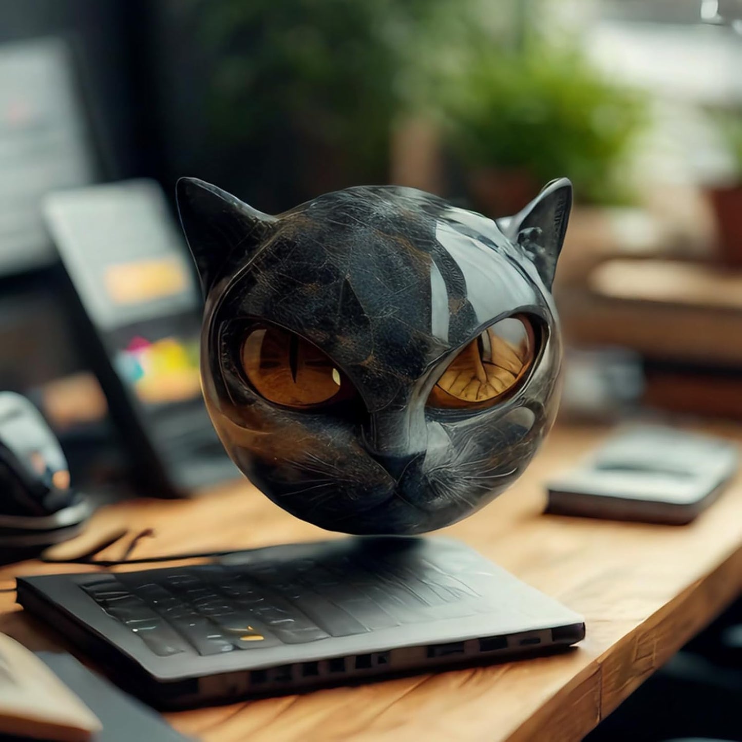 Luxury Black Cat Stone Sculpture – Elegant Home Décor & Gift-Ready Art Piece, Hand-Carved Crystals and Healing Stones Carved, for Cat Lovers (1*pcs)