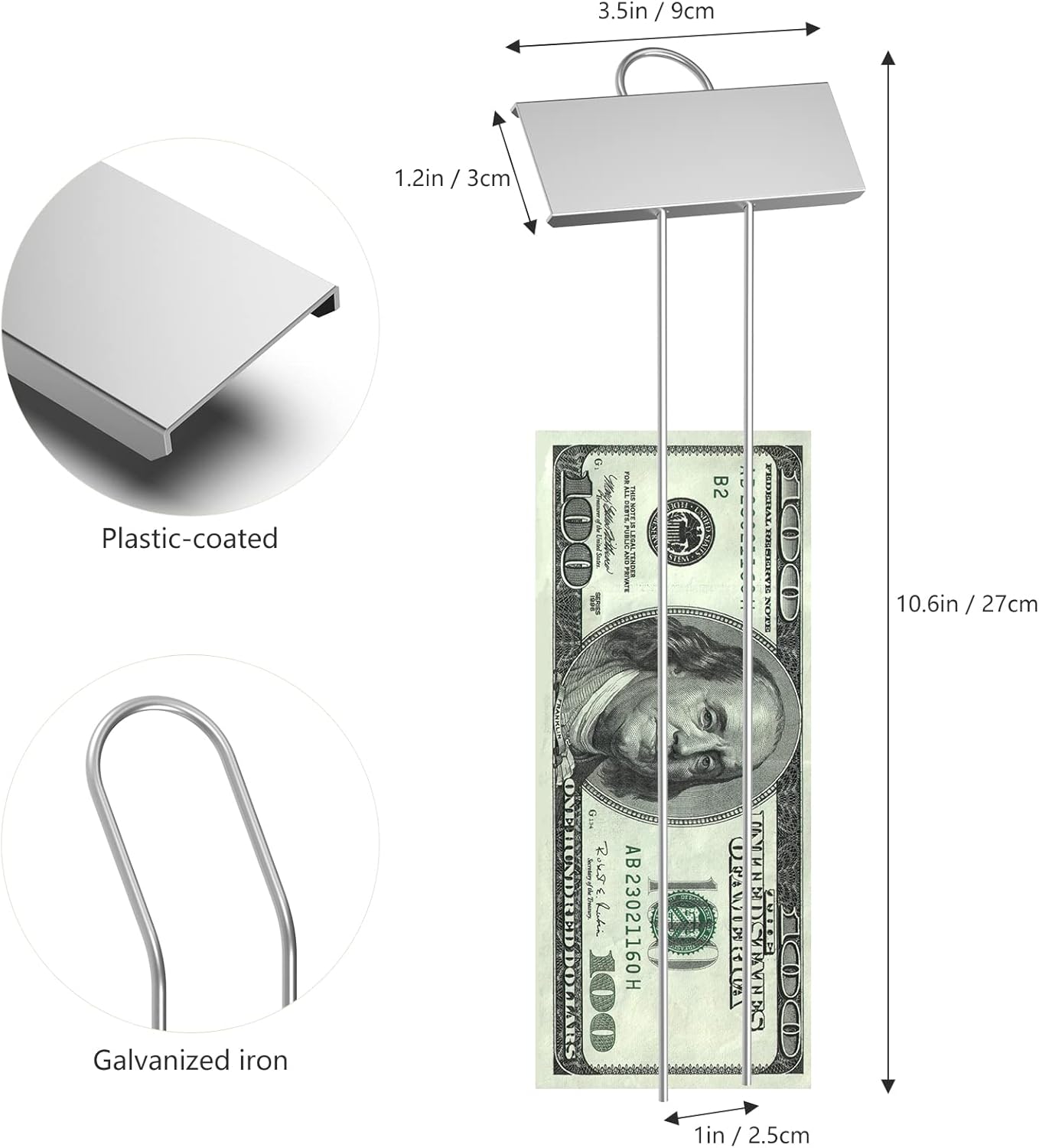 50-Pack Metal Plant Labels Weatherproof Garden Markers,Height 10.6'', Label Area 3.5''X 1.2'' Reusable Nursery Tags for Vegetables Herb Flower Seed Greenhouse - Zinc