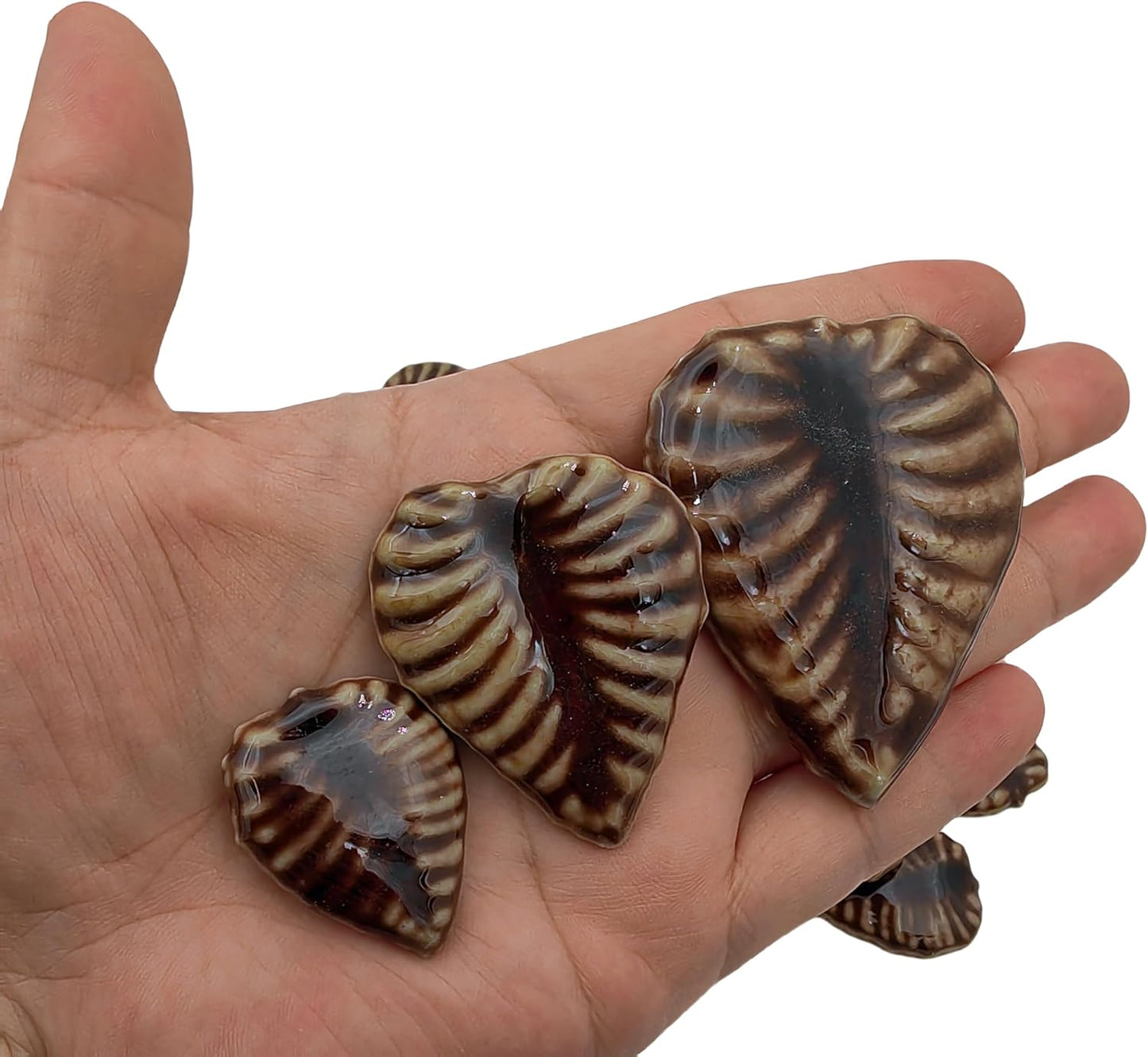 500g/1.1lb Random Color Irregular Ceramics Mosaic Tiles,DIY Making Creative Ceramic Mosaic Tiles for DIY Craft Plates Flowerpots Vases Cups Mosaic Making Supplies (Coffee Flowers + Leaves)