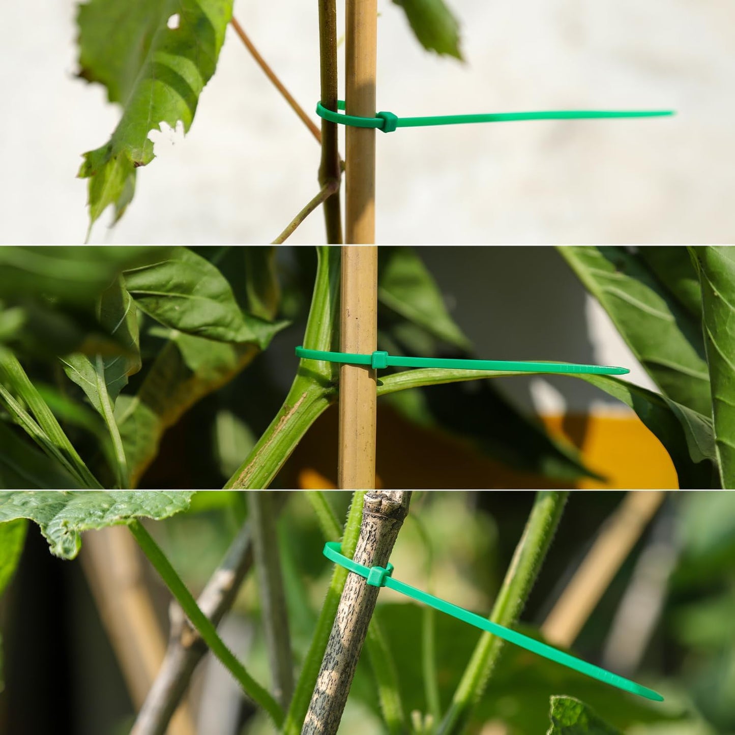 4 inch Green Zip Ties, Nylon Garden Cable Zip Ties Self Locking Cable Ties Twist Ties, Multi-Purpose Cable Tie (100 Pcs)