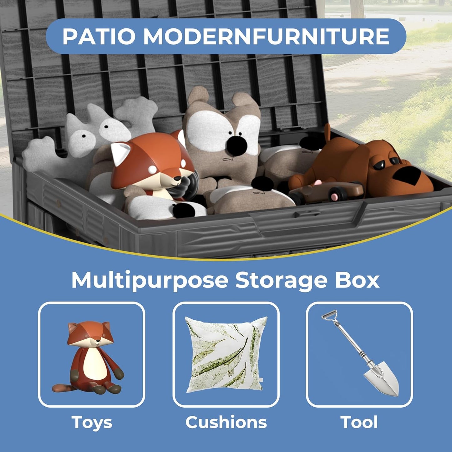 30 Gallon Black Resin Deck Box - Lockable, Waterproof Outdoor Storage for Patio Cushions, Garden Tools & Package Delivery - UV-Resistant Utility Container for Porches, Balconies