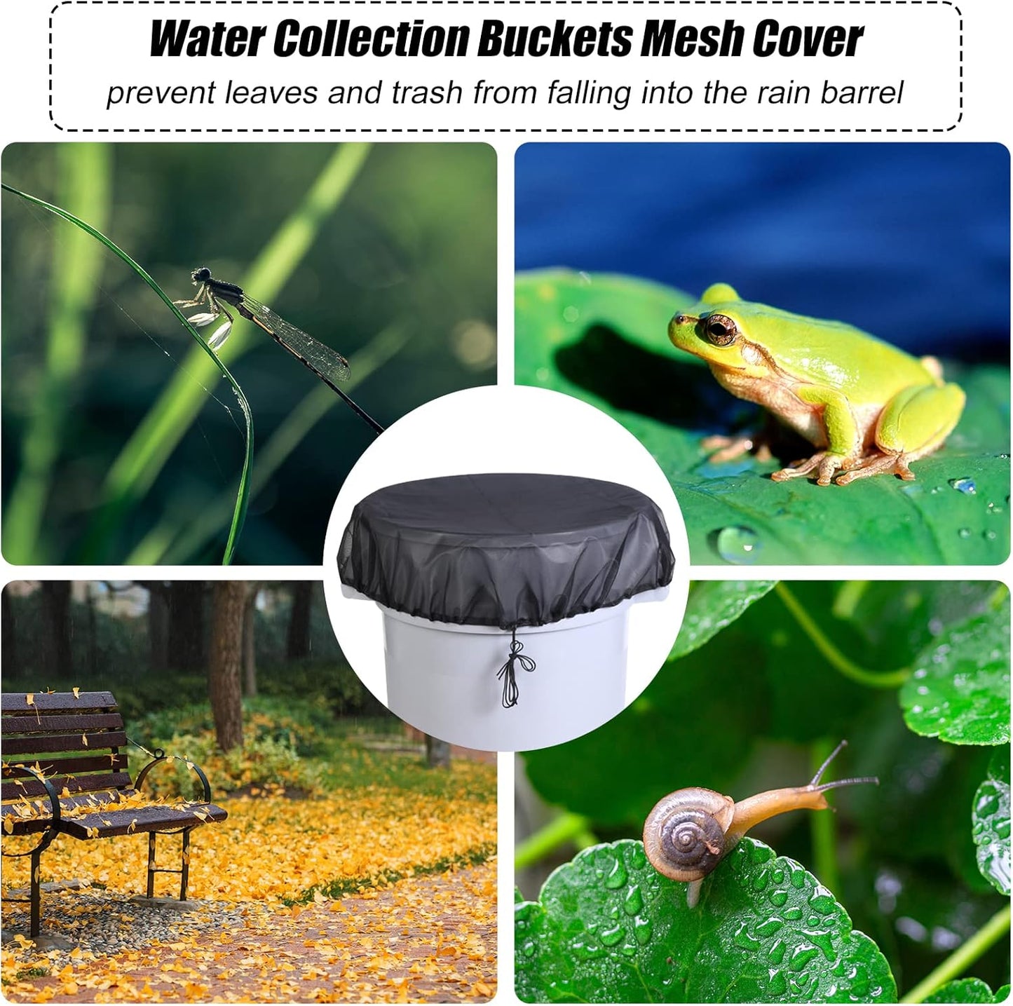 37.5 Inch Mesh Cover for Rain Barrel,Rain Bucket Leaf Filter Screen Cover,Pack of 4