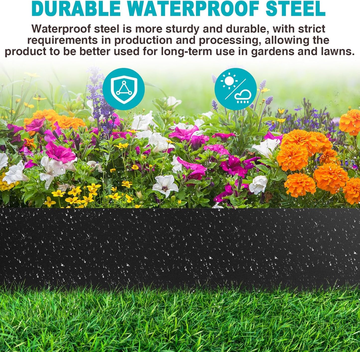 6 Inch Metal Landscape Edging, 6 Pack Heavy Duty Galvanized Steel Garden Edging,Steel Landscape Edging with 7 Clips for Lawn, Pathway, Yard