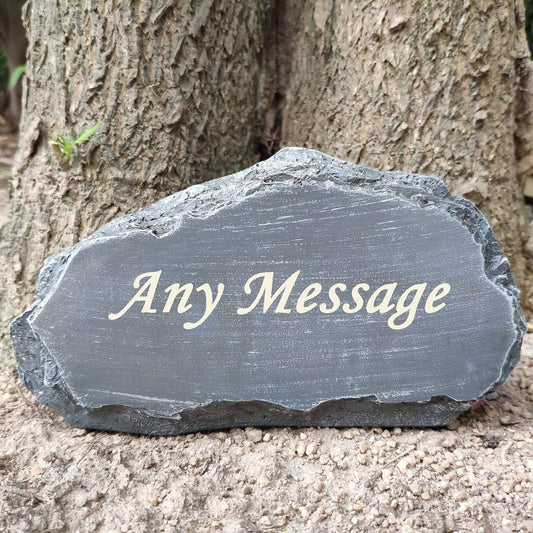 Personalized Garden Stones Engraved with Any Message, larser Engraved Garden Memorial Stones Outdoor Decorative Rocks, 8"X4.5"X2.5"