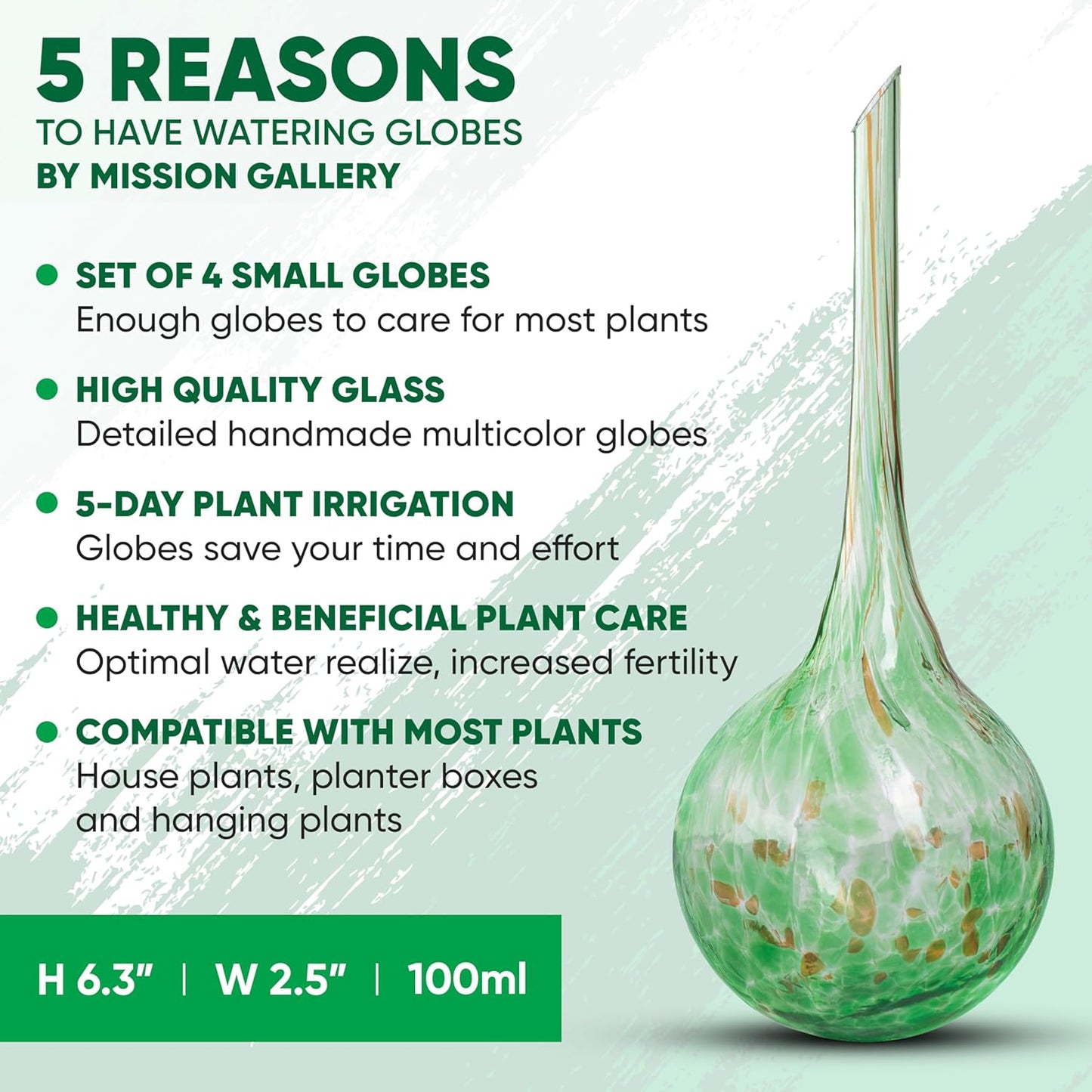 Plant Watering Globes Set of 4 - Small Self Watering Globes for Indoor & Outdoor Plants - Multicolored, Automatic, Glass Watering Bulbs for Daily Use, Plant Watering Devices