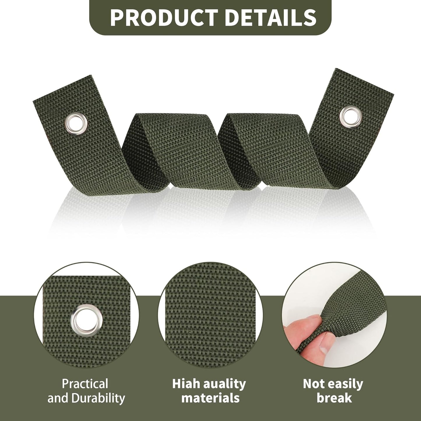 48 Pieces Tree Straps for Staking, 15.74 Inches Tree Support Straps with Grommet Heavy Duty Tree and Plant Supports Stakes for Straightening