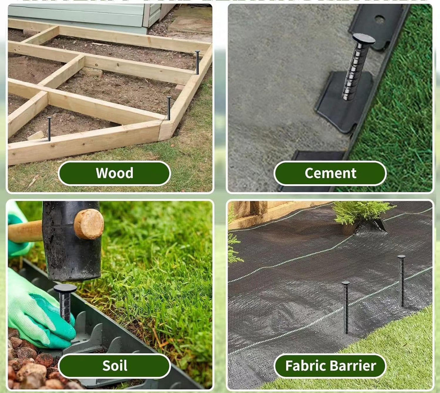 16 Inch Rebar Stakes, Ground Stake, 1/2 Inch Diameter，Galvanized Steel Ground Anchors, Landscpe Stakes, Heavy Duty Metal Spikes，Asphalt Anchor,Used for Speed Bump Wheel Stop and Camping (6 Pack)