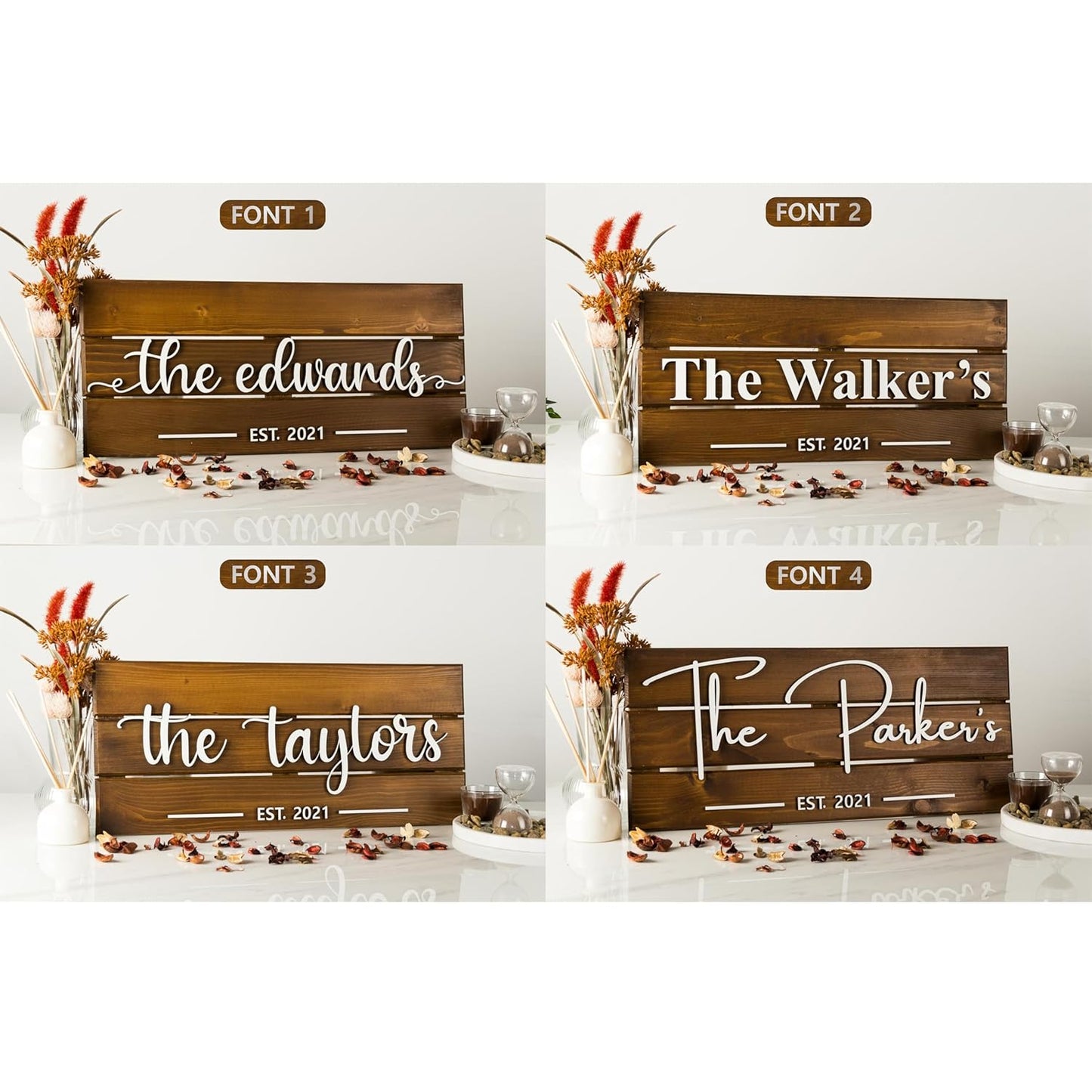 Personalized Handmade Wood Sign | Family Name Rustic Wall Decor | Wedding & Anniversary Gift | Custom Last Name Plaque | Unique Home Decor (Small)