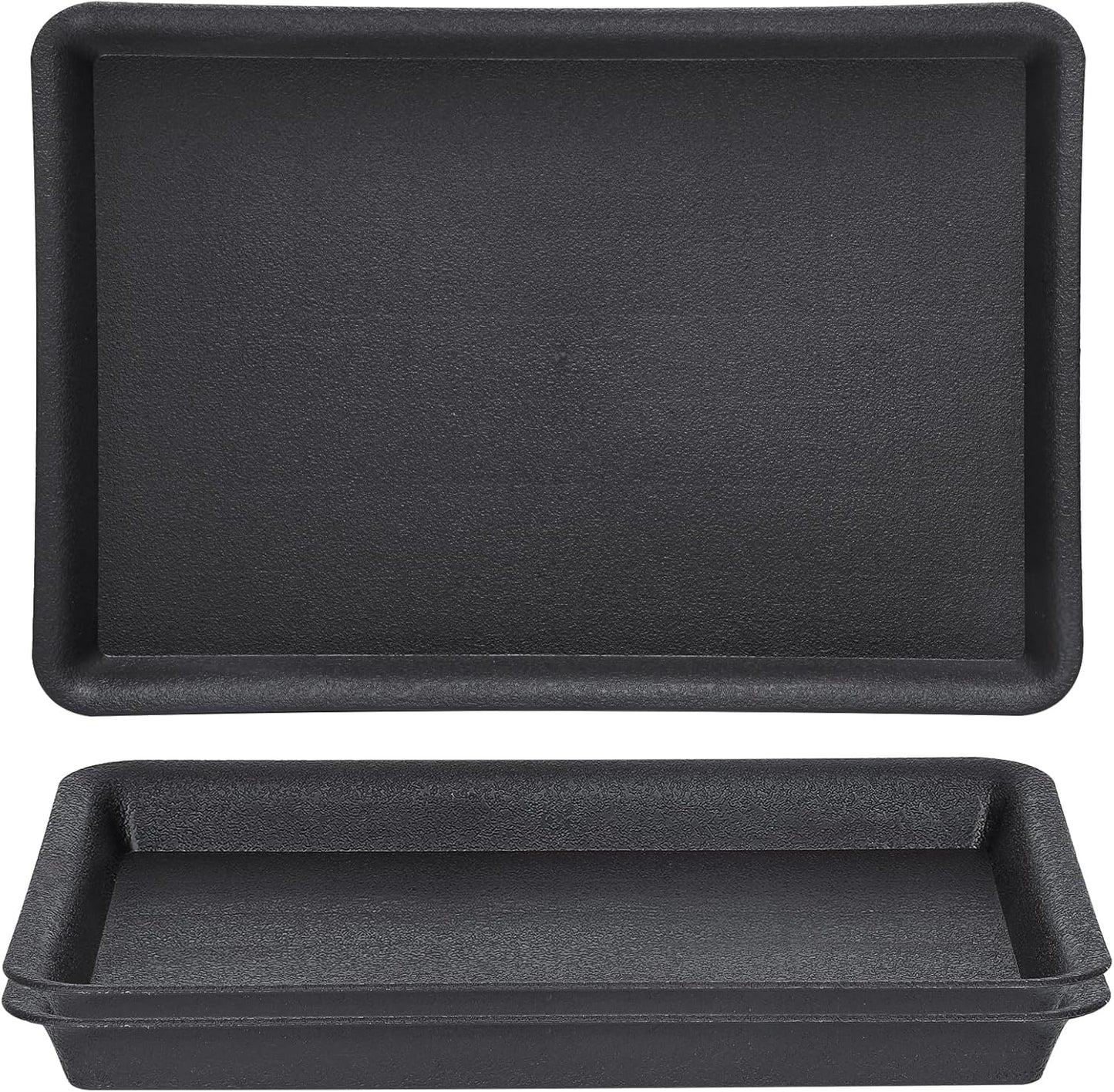 GREANER 3 Packs Plant Saucers Rectangular, 15x11x1.2Inch Heavy Plastic Plant Saucer Drip Tray, Flower Pot Tray for Indoors Outdoor Plant Pots, Thick Drip Tray for Garden Potted Water Drips and Soil