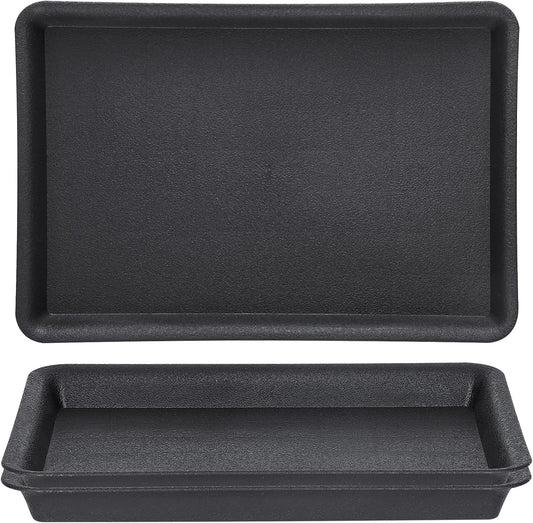 GREANER 3 Packs Plant Saucers Rectangular, 15x11x1.2Inch Heavy Plastic Plant Saucer Drip Tray, Flower Pot Tray for Indoors Outdoor Plant Pots, Thick Drip Tray for Garden Potted Water Drips and Soil