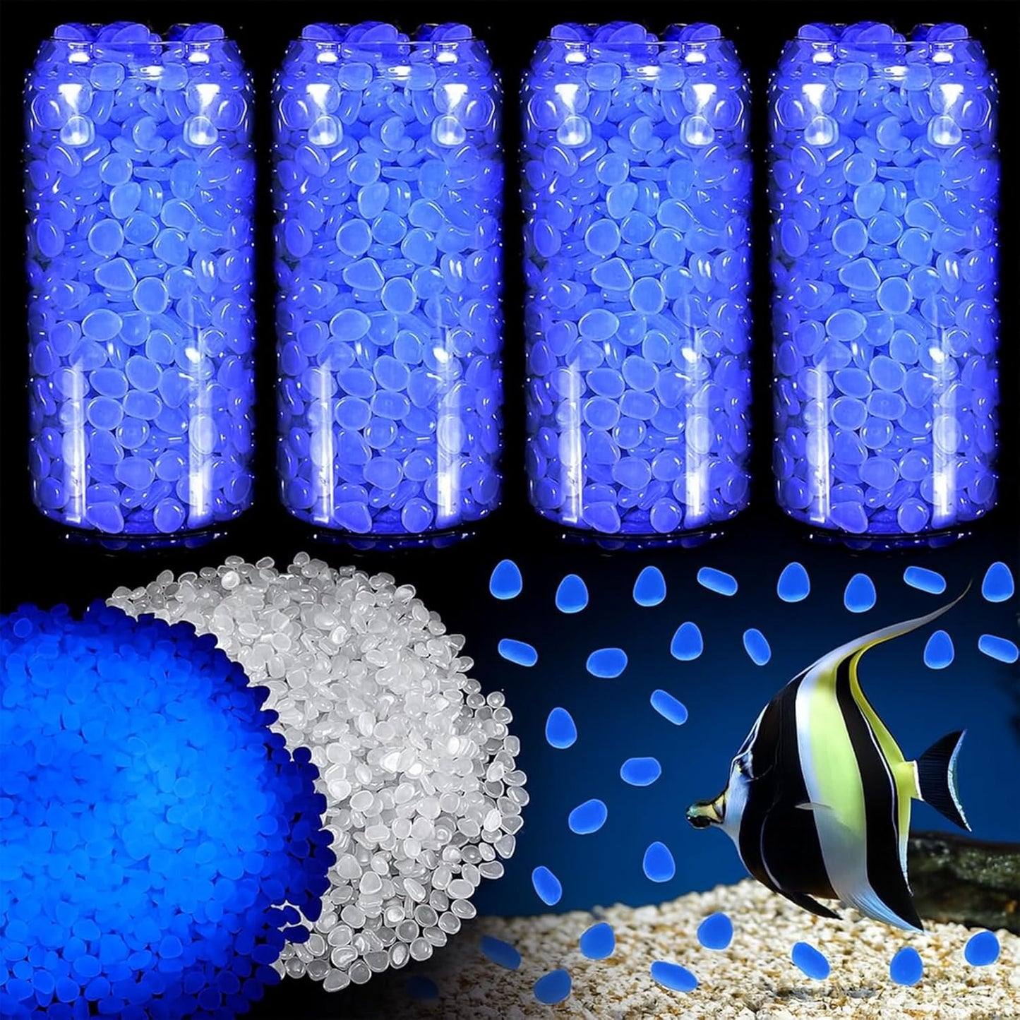 12000 PCS Glow in The Dark Rocks – Plastic Resin Glow Rocks for Landscaping, Garden Pebbles & Stones for Aquarium and Outdoor Decor(White)