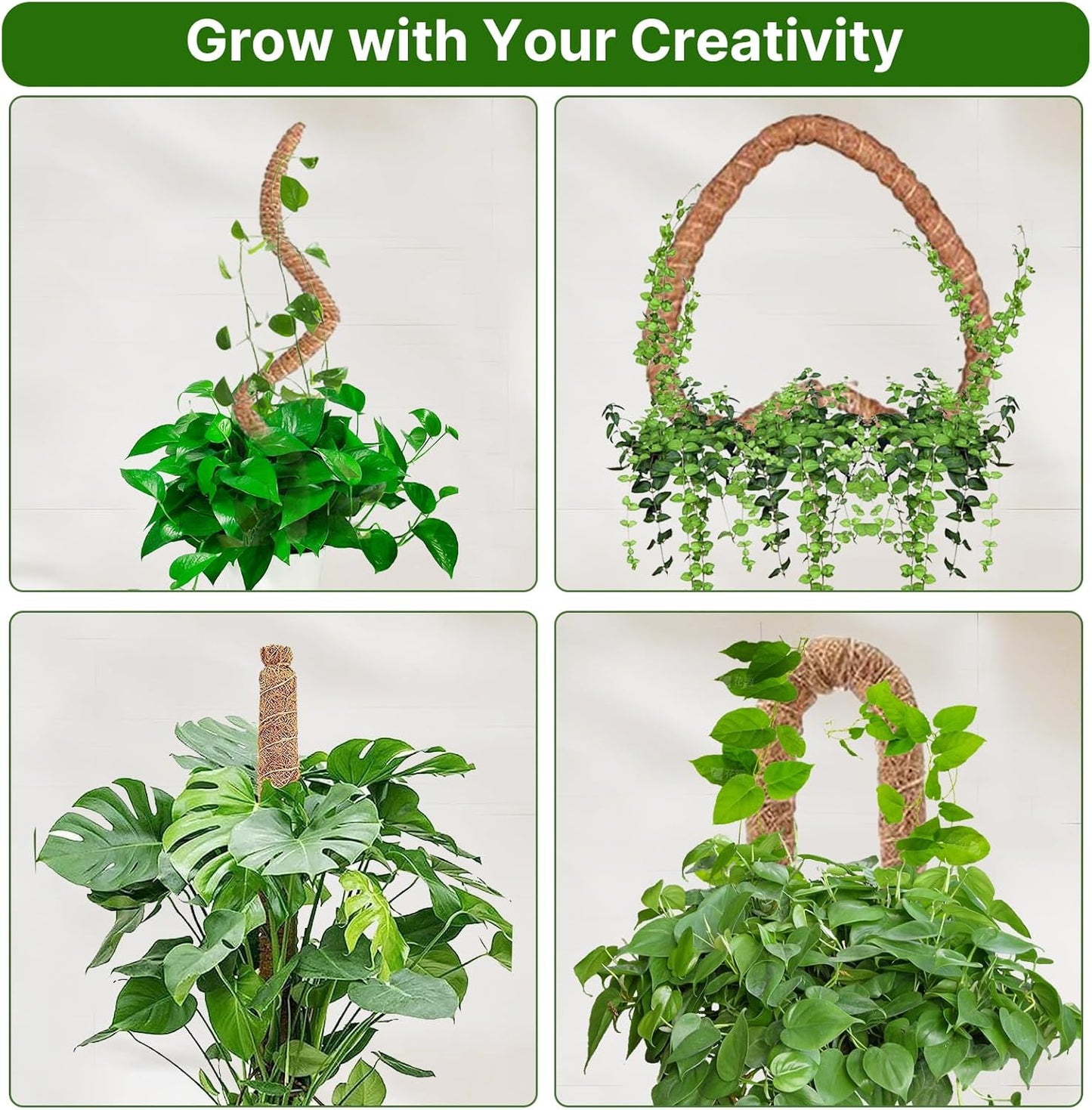 48 Inch Bendable Moss Pole for Plants Monstera, Coir Plant Pole Stick, Support Stake for Climbing Plants Indoor, Pothos, Philodendron, Moss Pole kit, Plant Support Stake for Plants Indoor