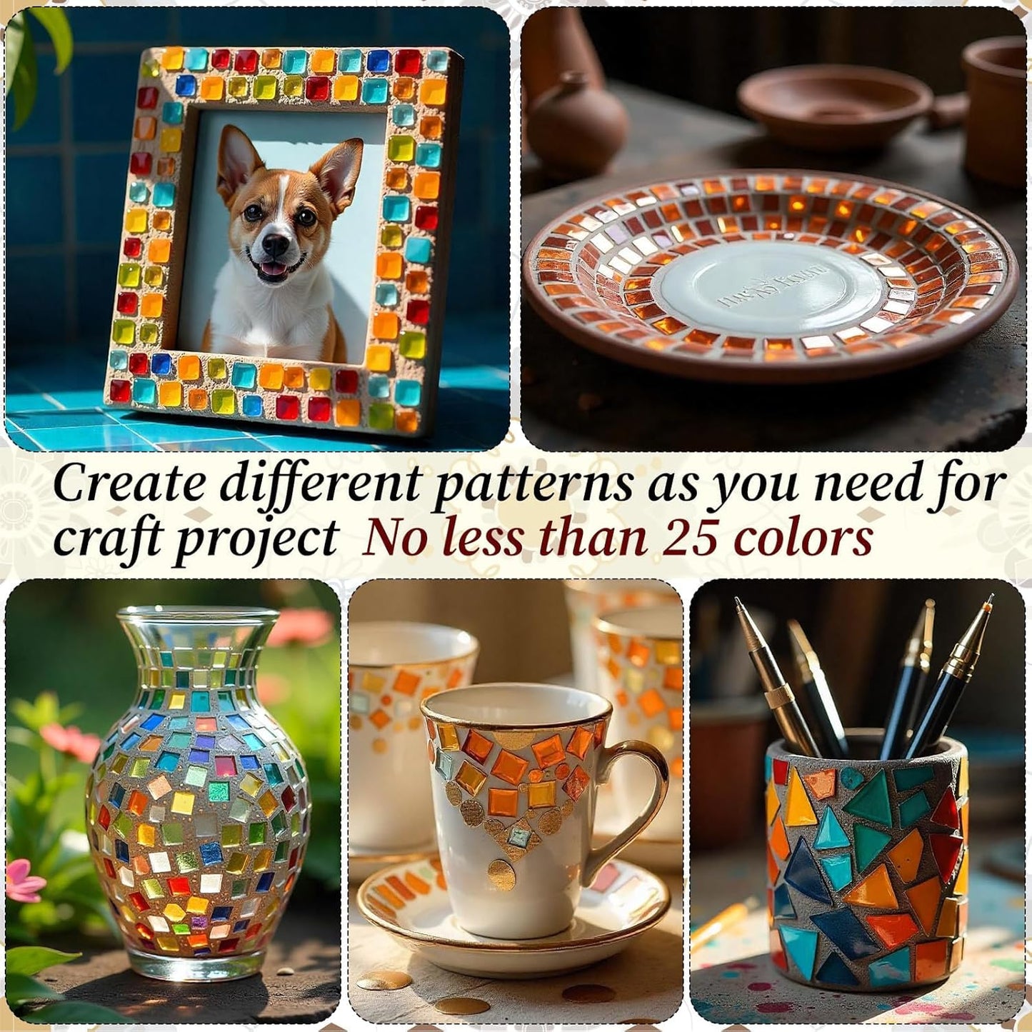 3200 Pcs Colorful Irregular Crystal Mosaic Tiles, 6.6lb Tiny Mosaic Tile DIY Hobbies Children Handmade Crystal Craft for Craft Bathroom Kitchen Home Decoration DIY Art Projects