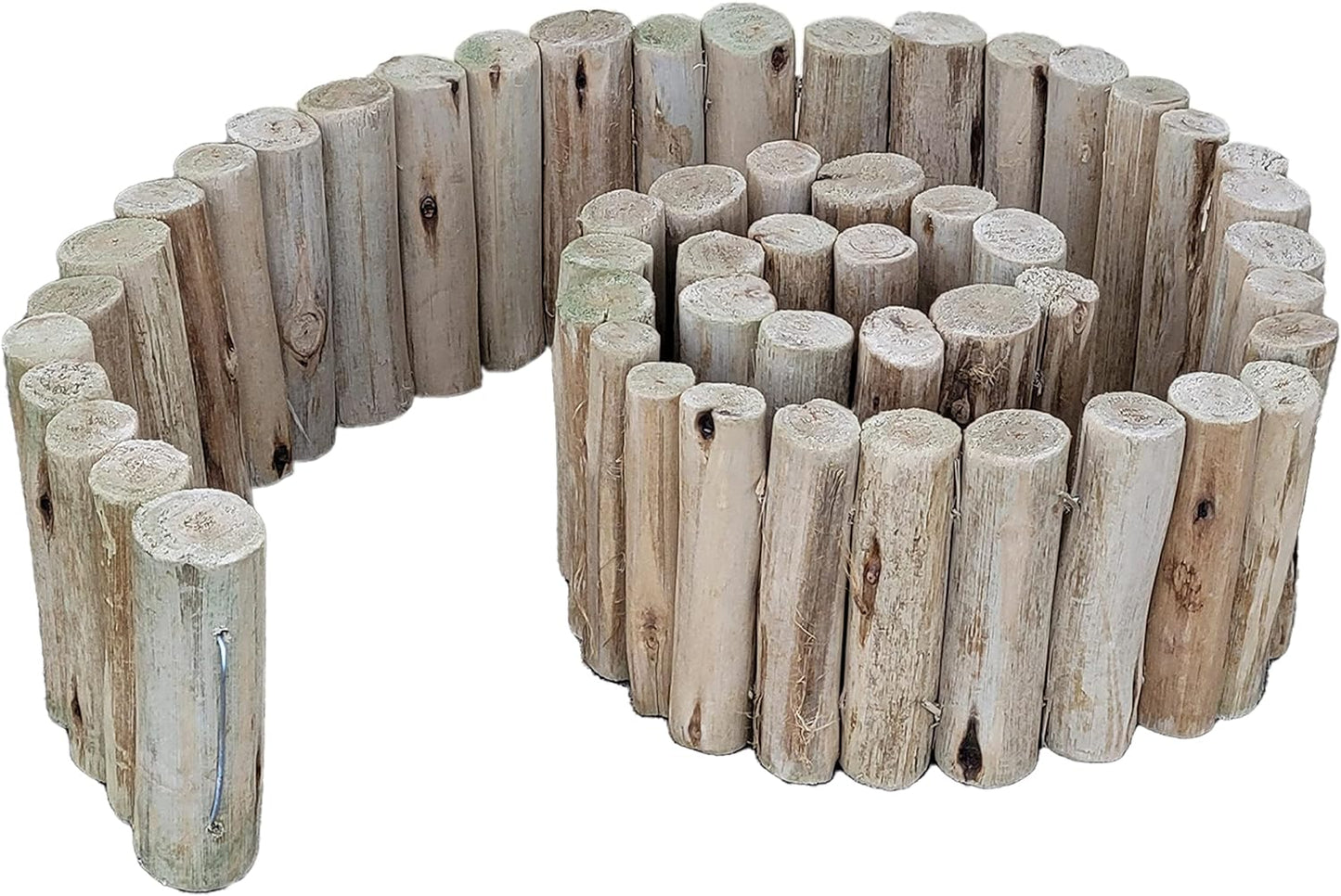 FOREVER BAMBOO Natural Eucalyptus Wood Solid Log for Landscaping Edging Lawn Garden Fence Borders 72 in L x 6 in H x 1.25 in D
