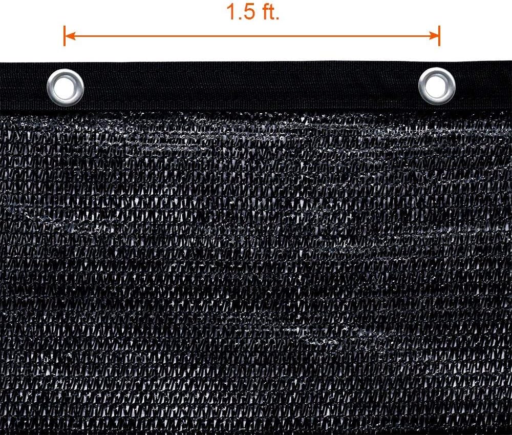 Agfabric 60% Greenhouse Shade Cloth Cover with Grommets 8’ X 12’, Black