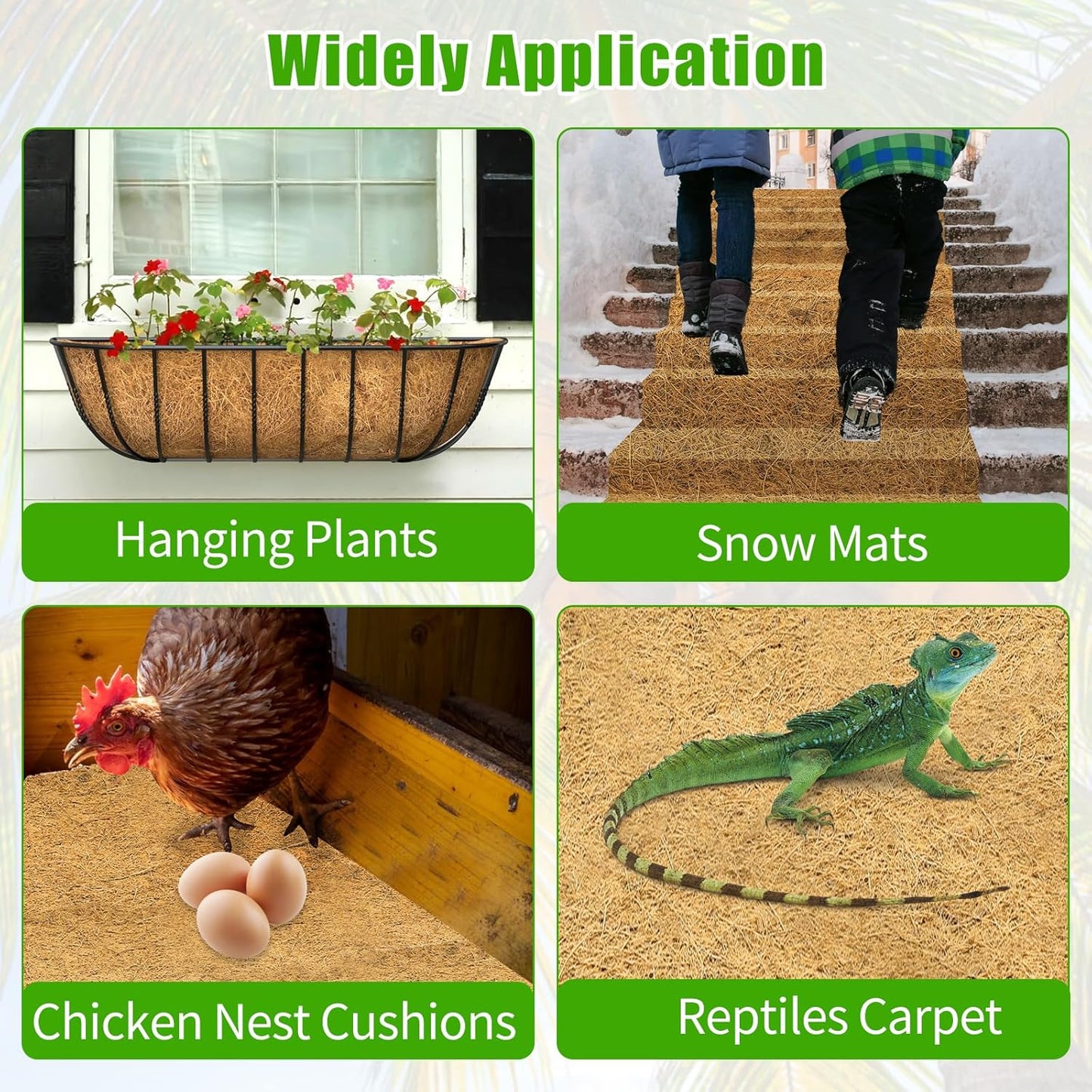 Coco Liner Roll 24x120 Inch, Natural Coconut Liners for Planter Flower Basket, Thick Coco Fiber Mat for Hanging Basket, Garden Decoration, Animal Pet Pads, Reptile Carpet