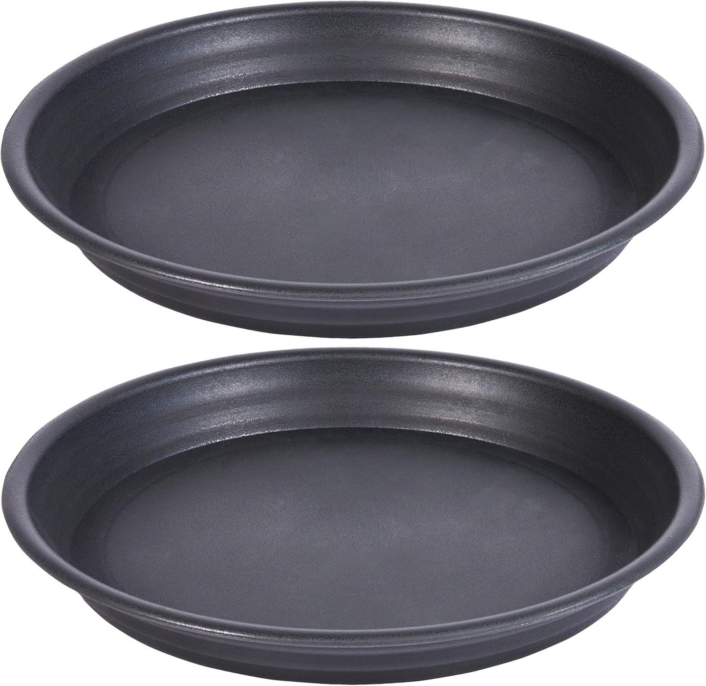 2 Pack Plant Saucer Drip Tray 13 14 inch, Large Plastic Flower Planter Saucers and Drip Trays for Indoors Outdoors, Heavy Durable Plant Plate Water Catcher (14", Dark Gray)