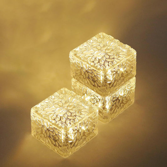 Solar Brick Lights-Outdoor Solar Lights for Yard-Solar Brick Landscape Path Light 3 Pack LED Light Brick Garden Decor for Pathway Patio Walkway Backyard Decoration