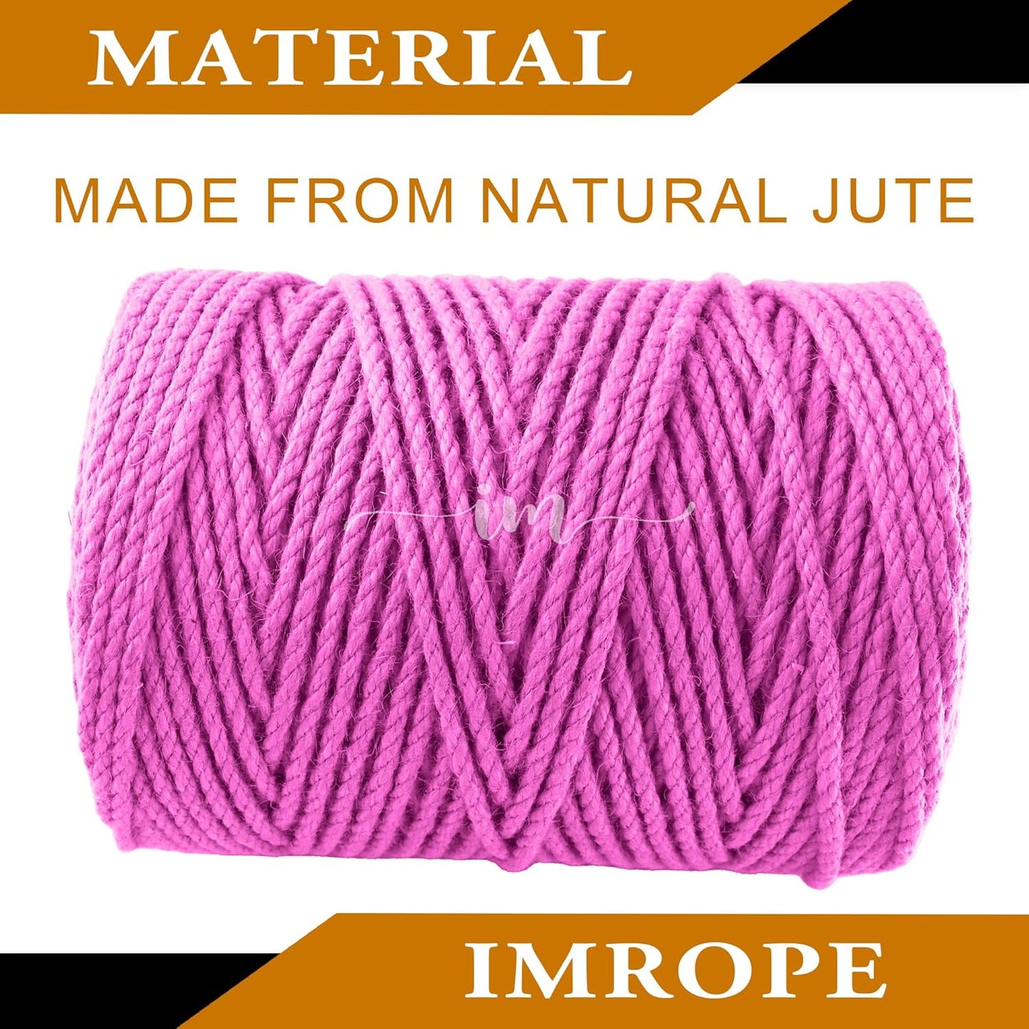 4mm x 300 Feet Pink Jute Rope, Twine for Gardening Tomato Climbing Plant Tie Floristry Crafts Gift Wrapping Packing Decor