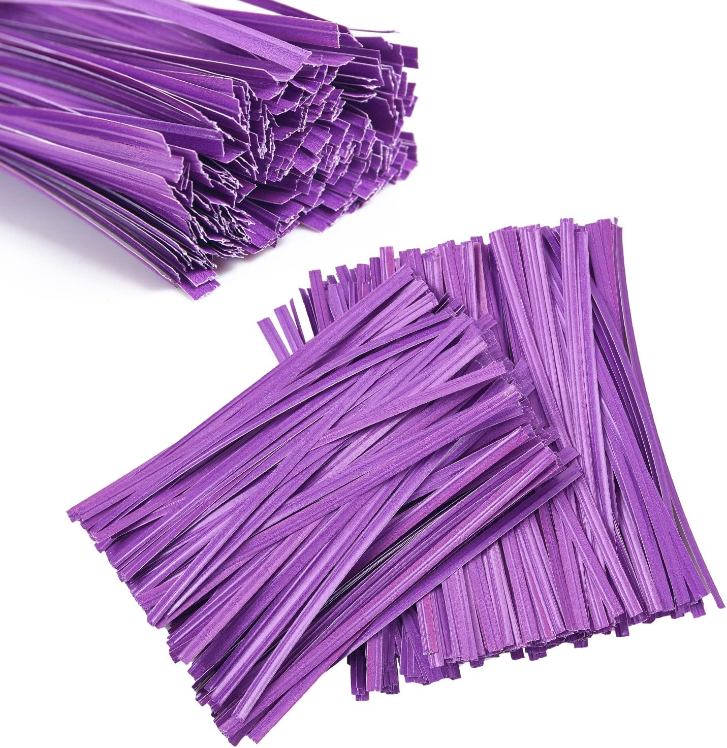 500 Pcs 5" Purple Paper Twist Ties, for Party Cello Candy Bread Coffee Bags Cake Pops