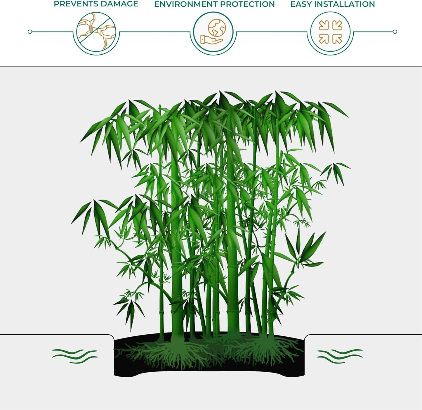 DeepRoot Water Barrier, Versatile Bamboo Barrier, Easy-to-Install Garden Barrier for Landscaping and Protection, Durable, Flexible, 24" x 300' Roll-30 mil Thickness, Black (WB 24/30)