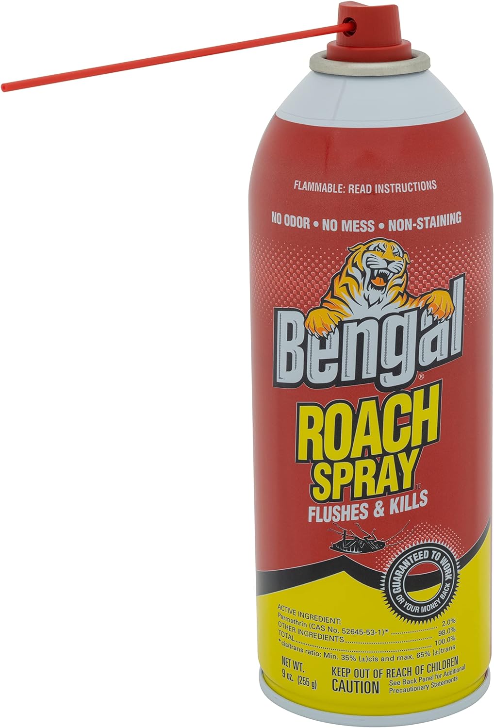Bengal Roach Spray, Odorless Stain-Free Dry Spray, 9 Oz. Aerosol Can