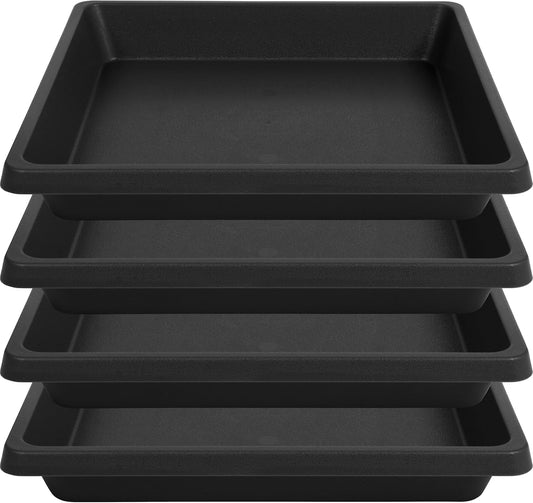 16 Inch Square Plant Saucer 4 Pack, Plant Saucers for Indoors, Large Heavy Duty Plastic Flower Plant Trays for Pots, Under Plant Water Catcher Tray for Potted Plants Outdoors Planter Water Tray