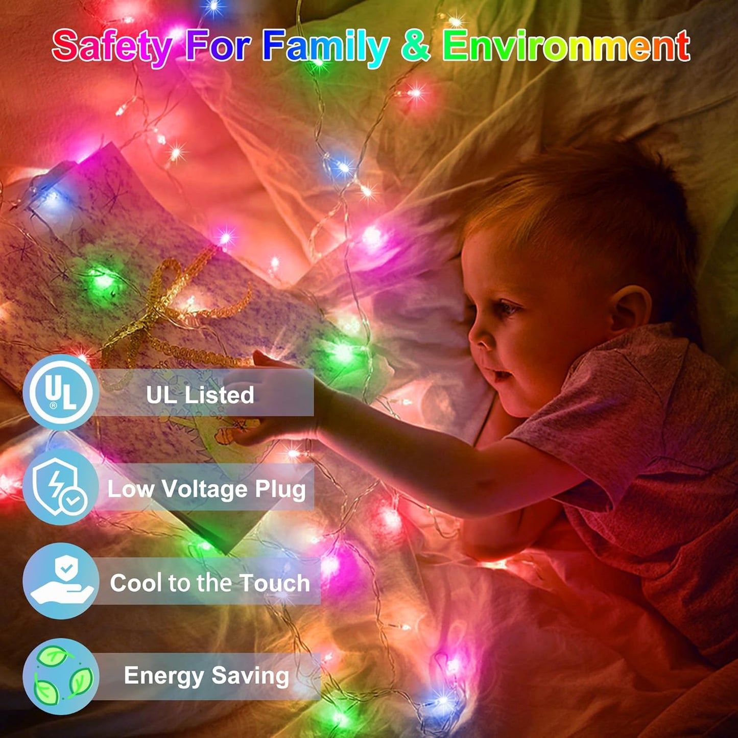 350LED Christmas Lights Indoor Outdoor, 90ft 12 Modes Multicolor LED String Lights with Timer Dimmable, Waterproof Tree Lights for Xmas Patio Yard Fence Bedroom Wedding Garden Decor Multicolor