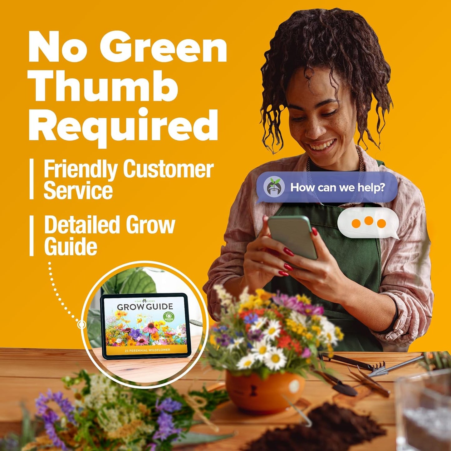 HOME GROWN 𝗨𝗦𝗔 𝗣𝗥𝗘𝗠𝗜𝗨𝗠 Wildflower Seeds Bulk 4 oz 63,200+ Seeds 19 Varieties Non-GMO Perennial Mix, Butterfly & Pollinator Flower Seeds, Attract Bees, Birds & Hummingbirds, Outdoor Planting