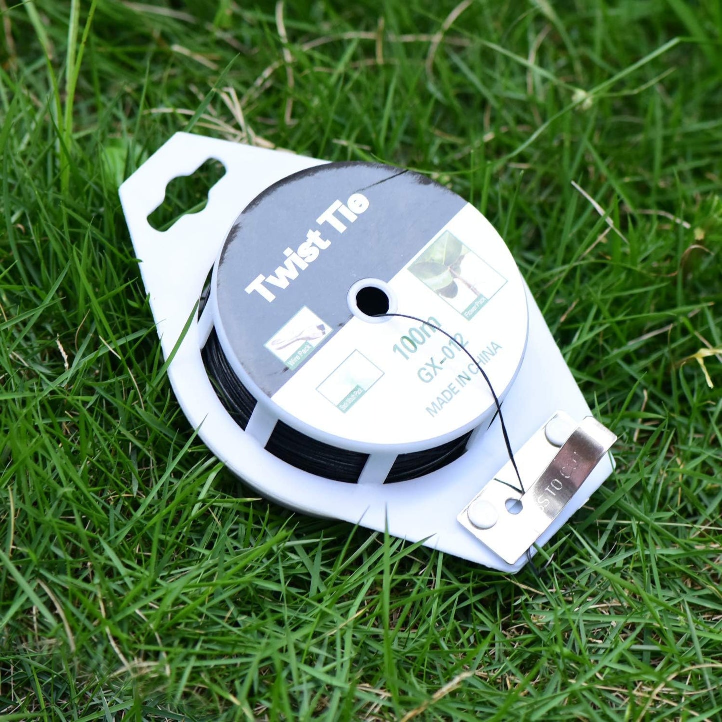 328ft (100m) Twist Ties, Plant Ties for Vines Garden Wire with Cutter for Gardening Home Office, Multi-Function Black Plastic Coated Wire