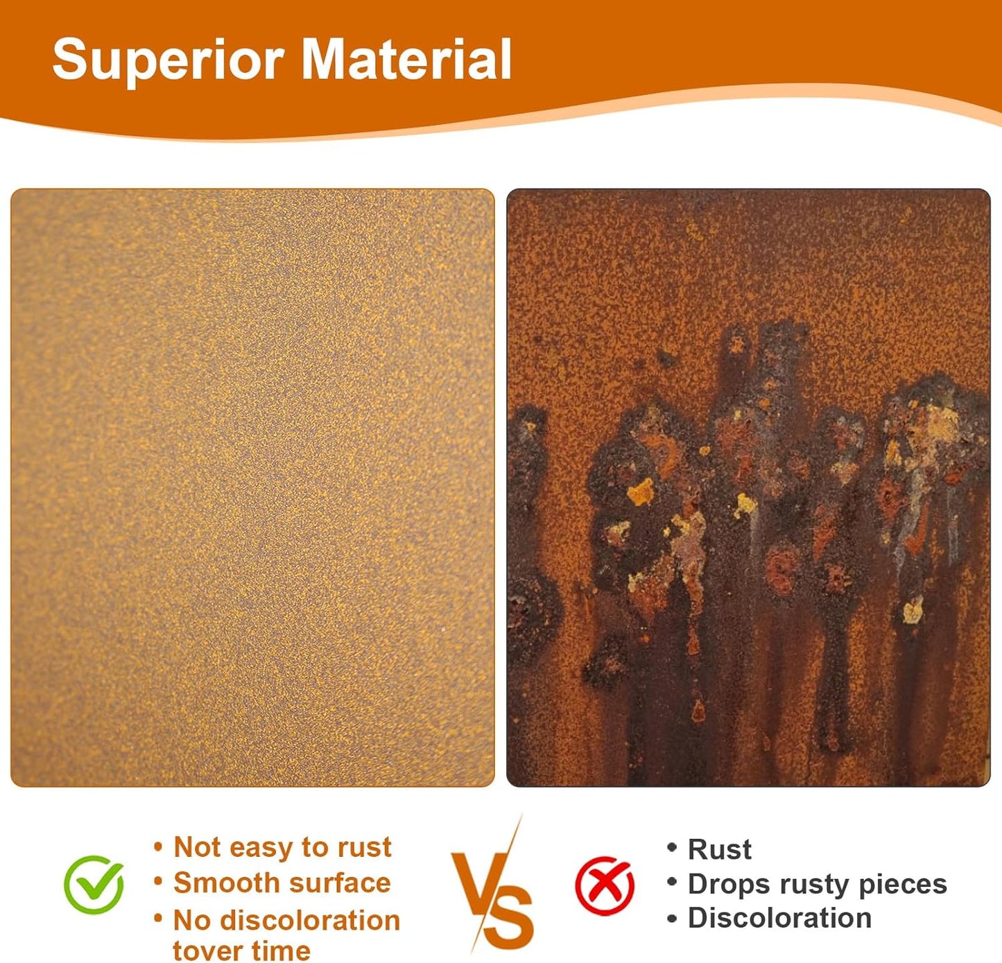 Corten Steel Planter Box 28"x12"x28", Metal Planter Spliced Flower Pot with Partitions, Outdoor & Indoor Large Rectangular Planter Box for Porch, Patio, Garden, Commercial Décor