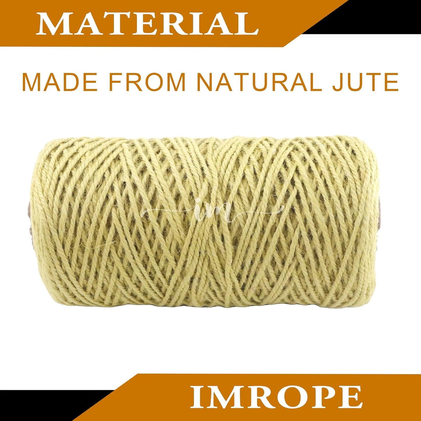 3mm x 500 Feet Yellow Jute Rope, Twine for Gardening Tomato Climbing Plant Tie Floristry Crafts Gift Wrapping Packing Decor