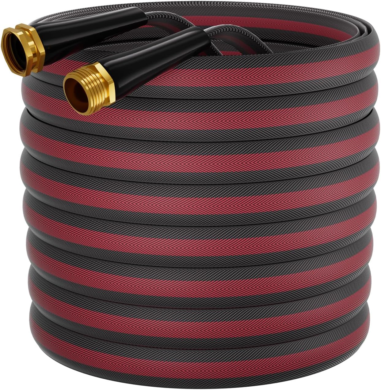 100ft Non-Expanding Garden Hose with 8-Layer Latex Core, Lightweight & Kink-Free, Flexible Heavy Duty Water Hose for Lawn, Yard, Car Washing (3/4" Solid Brass Fittings, Crush-Resistant)