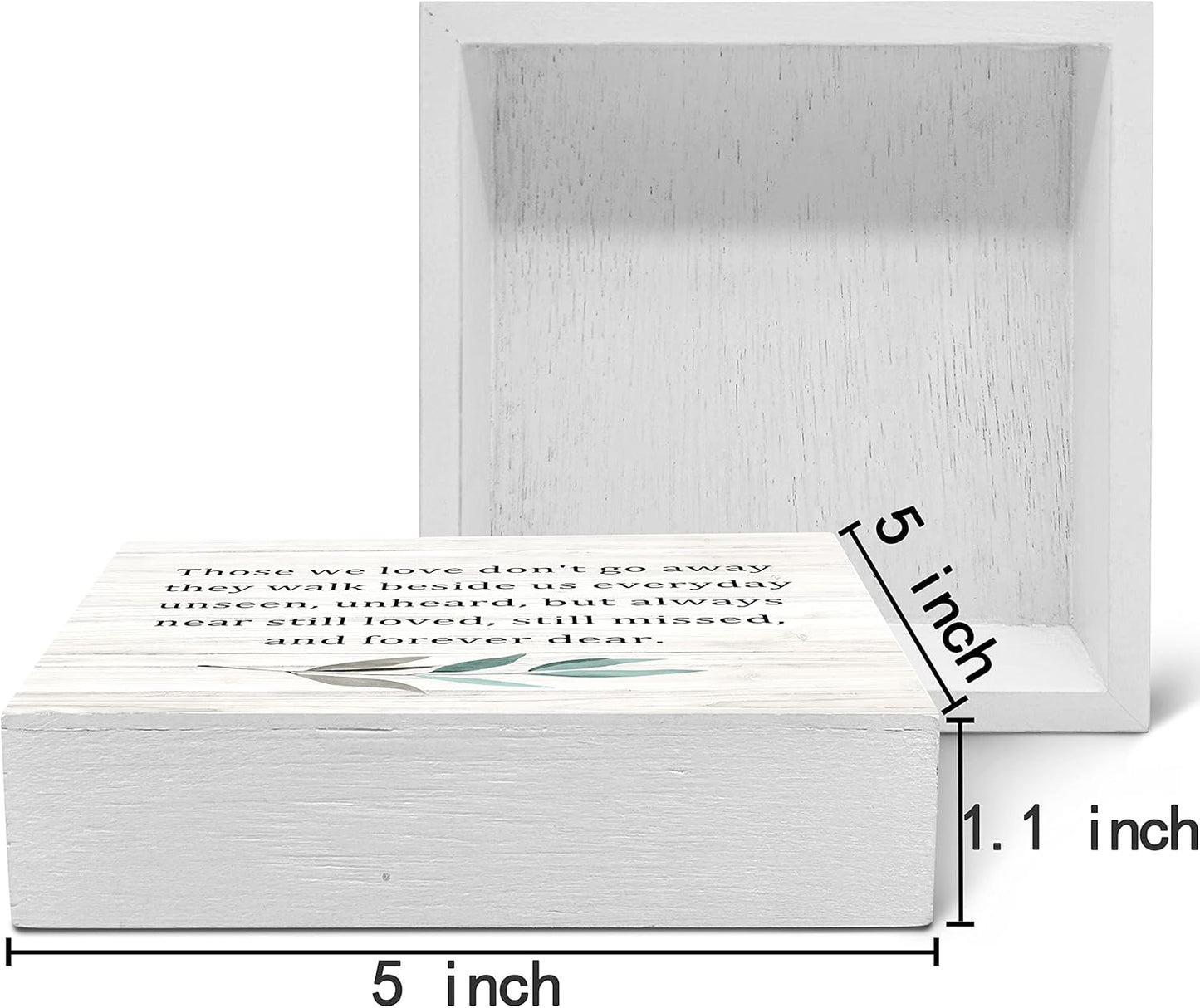 SRADMO Those We Love Don't Go Away Wood Box Sign Desk Decor, Rustic Bereavement Memorial Wooden Block Box Sign Decoration For Home Living Room Shelf Table Decor, Bereavement Memorial Decoration