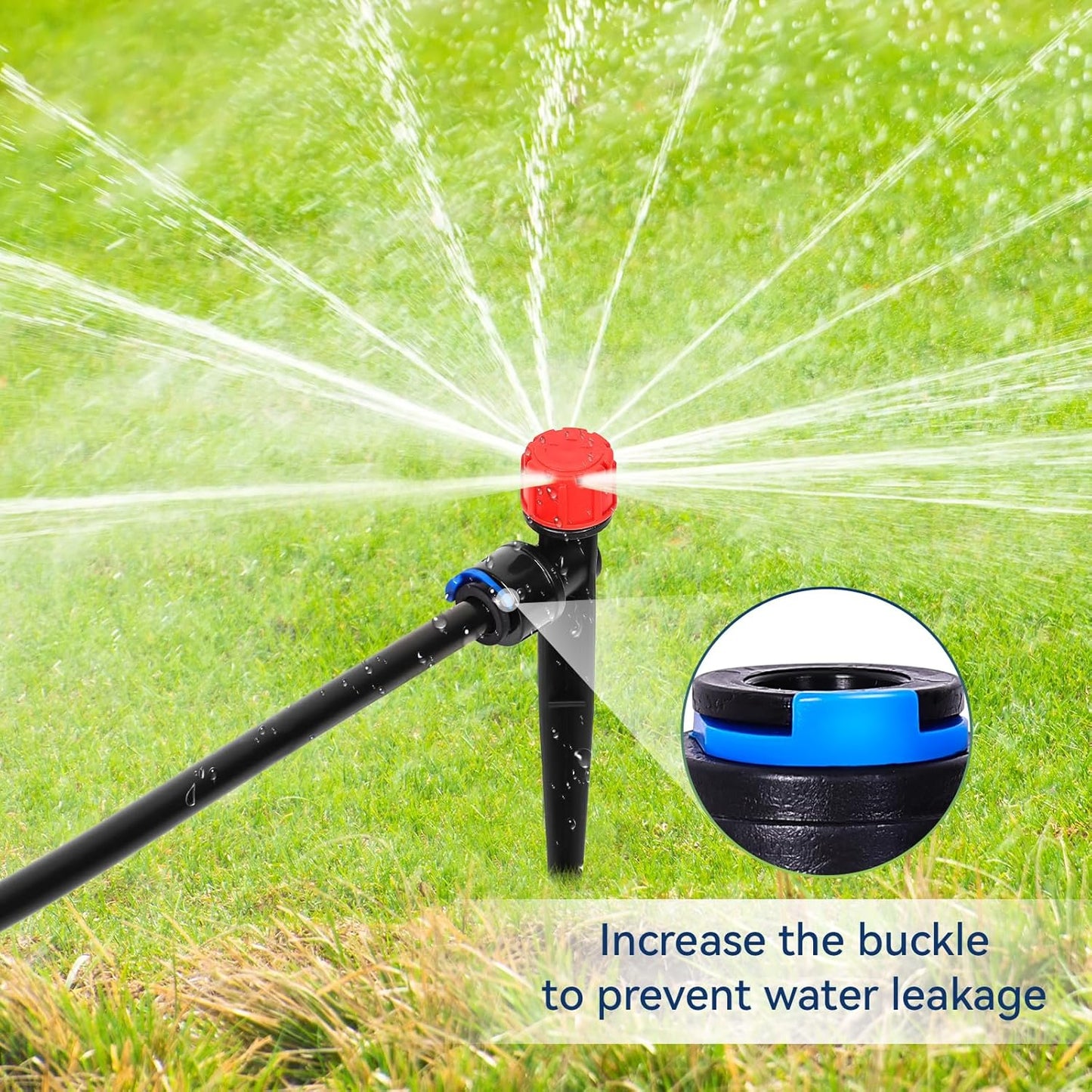 20PCS 1/4 inch Tubing Drip Irrigation Vortex Emitters,360 Degree Drip Emitter Sprayer with Stake, Irrigation Dripper Sprinklers for Drip Irrigation System