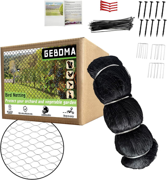 Bird Netting for Garden Heavy Duty Nylon Mesh Garden Netting for Garden Protection Bird Fence Plant Netting Protection Against Birds, Deer, Squirrels and Other Animals (25x50FT)