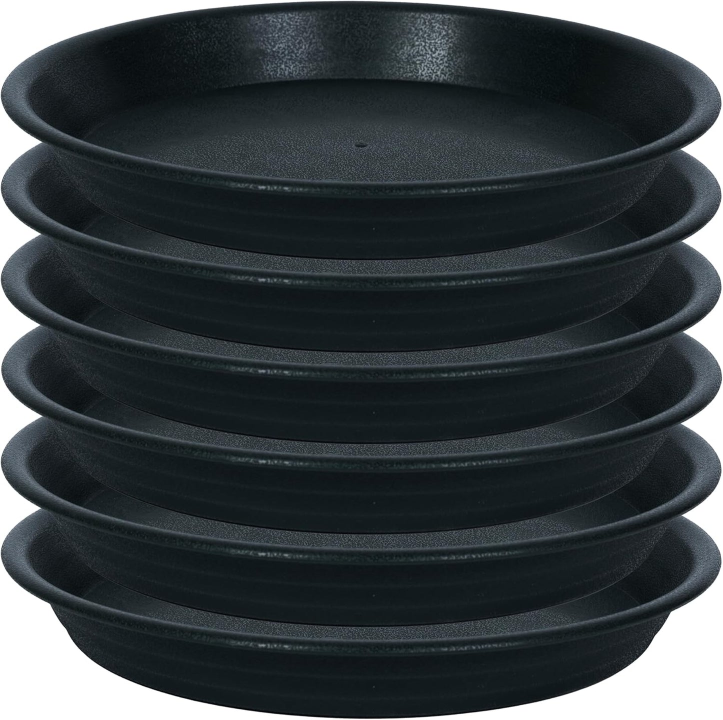 6 Pack Plant Saucer Drip Tray 7 8 inch, Plastic Flower Planter Saucers and Drip Trays for Indoors Outdoors, Heavy Durable Plant Plate Water Catcher, Plant Water Drip Trays for Pots (8", Black)