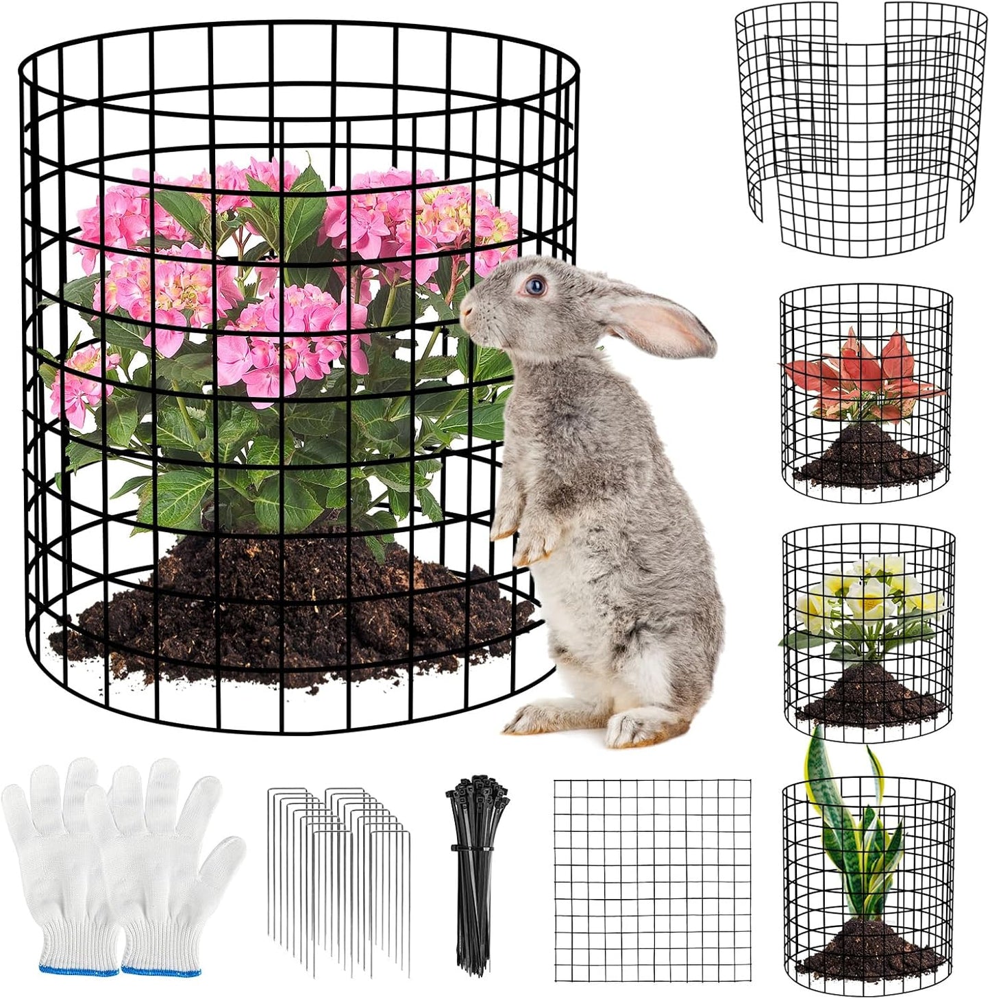 10 Pack Plant Protector from Animals, 30 PCs 12'' x 12'' Metal Mesh Wire Plant Protector for Outdoor Garden Flower Vegetable, Plant Cages to Keep Animals Out