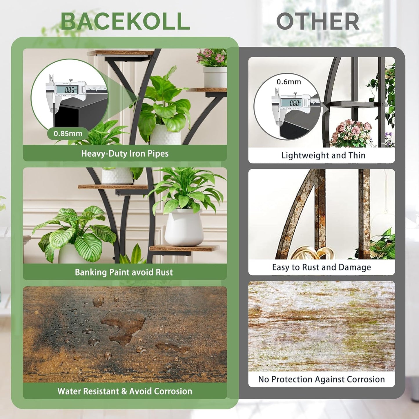 Plant Stand Indoor with Grow Lights: 64" 2 Pack Large Plant Stands, 8 Tiered Curved Plant Shelf for Indoor Plants Multiple, Tall Lighted Corner Display Shelves, Flower Holder for Living Room, Patio