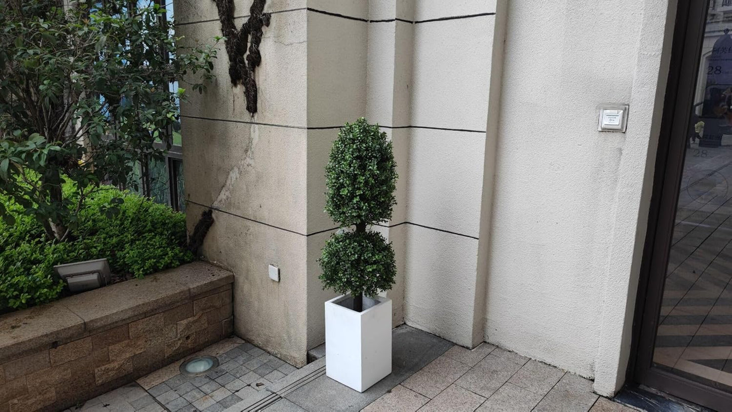 4ft Artificial Topiary Trees Boxwood Ball Shape Fake Trees Porch Decor, Outdoor Plants 2Pack