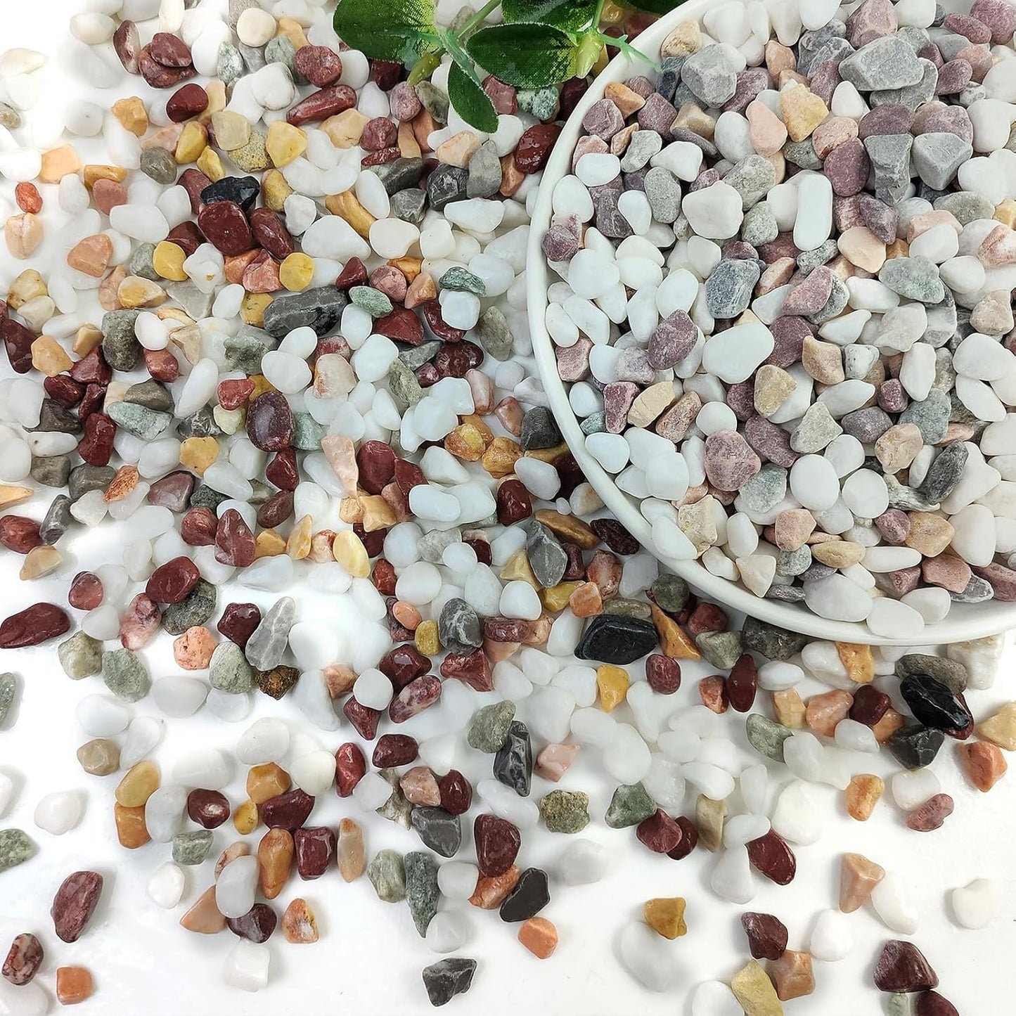 20lbs Mixed Color Pebbles for Landscaping, 3/8inch Small Rocks for Garden Succulent Cactus Planters, Natural Polished Pebbles, River Rocks for Plants, Vases