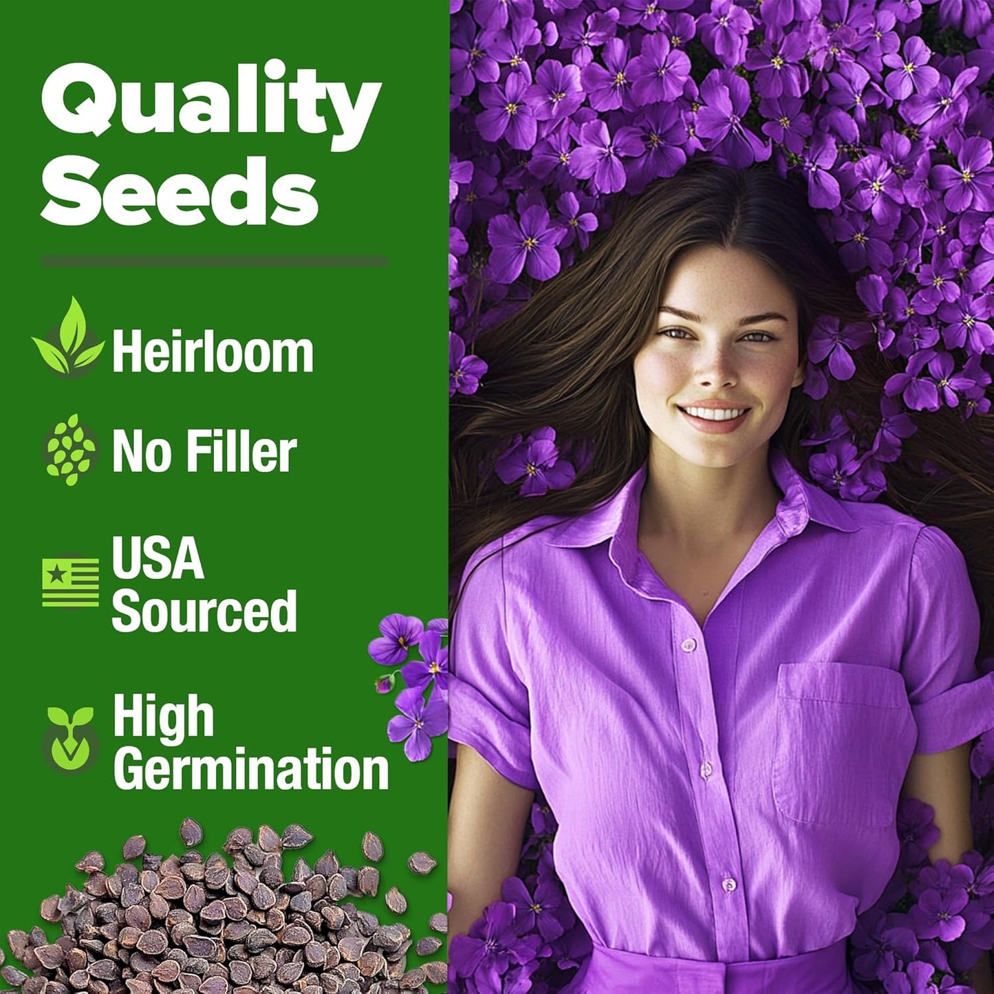 HOME GROWN 𝗨𝗦𝗔 𝗣𝗥𝗘𝗠𝗜𝗨𝗠 Aubrieta Rock Cress Purple, Flowering Ground Cover Seed Pack, Perennial Cress Seeds for Planting Outdoor Lawn Gardens 300 𝗡𝗢𝗡-𝗚𝗠𝗢 Aubrieta deltoidea Flower Seeds