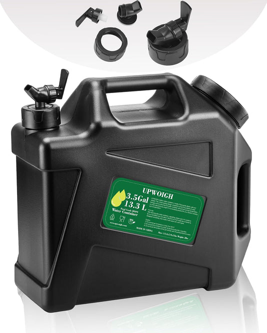 3.5 Gallon Water Jug(14.5x13.3x6in), Overlanding Gear Water Containers Spigot, Camping Essential Truly Leak-Proof Press Faucet Black Water Tank,BPA Free Portable Water Storage for Outdoors Hiking RV