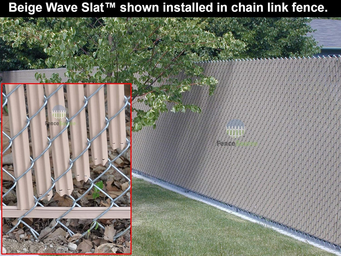 Wave Slat (9 Colors) Single Wall Bottom Locking Privacy Slat for 4', 5', 6', 7' and 8' Chain Link Fence (8 ft, Brown)