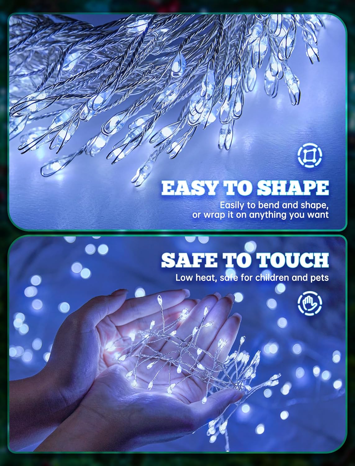 Brightown Solar String Lights, Outdoor Decor (Pure White, 19.6Ft)