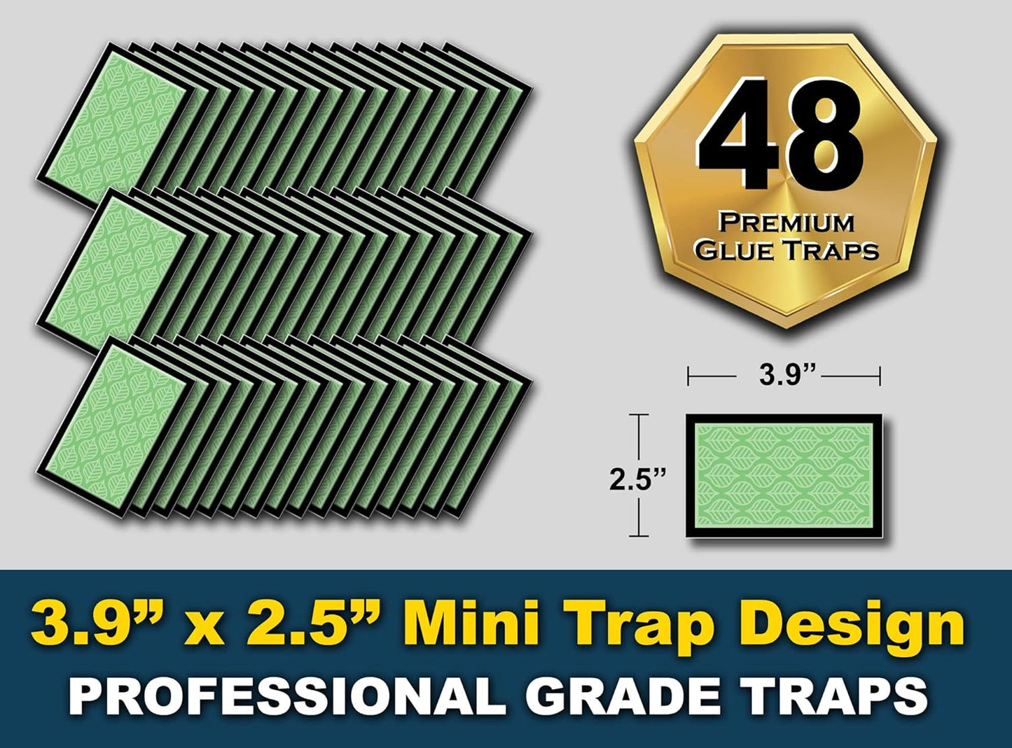 MaxGuard Mini Glue Traps (48 Traps) Non-Toxic Extra Sticky Glue Board Pre-Baited with Fruity Scent Attractant Trap & Kill Insects, Bugs, Spiders, Crickets, Scorpions, Cockroaches, Centipedes, Mice